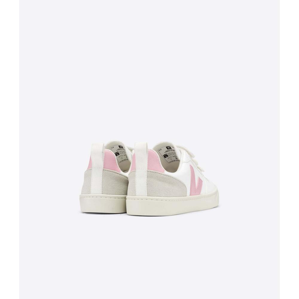 Veja V-10 STRAPS CWL Kids' Shoes White/Pink | NZ 801KOR